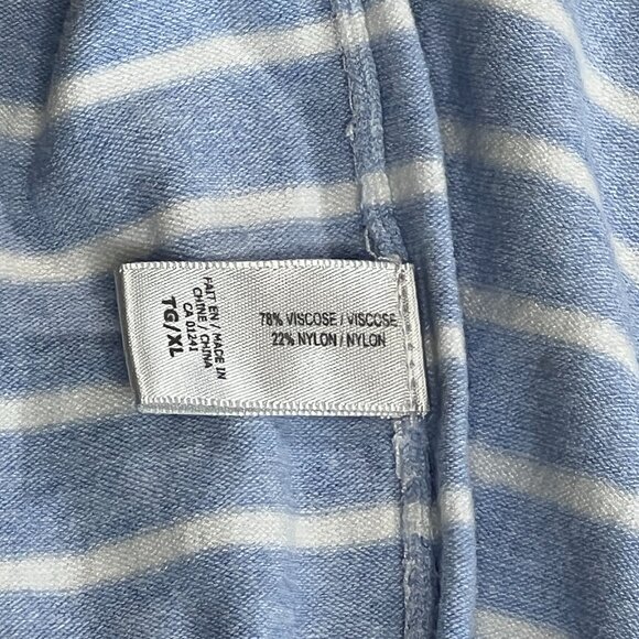 Contemporaine - Long Sleeve Sweater - Light Blue & White Stripes - Size XL - Picture 6 of 7